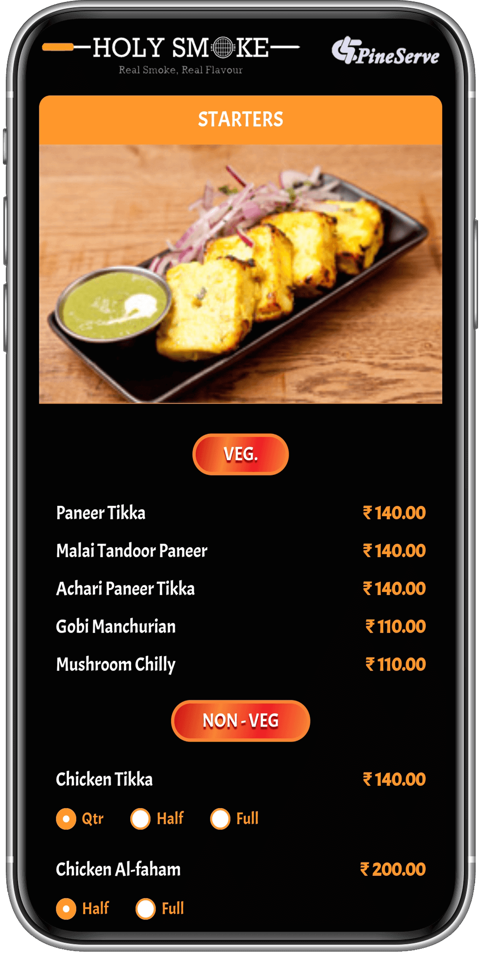 QR Code Digital Menu