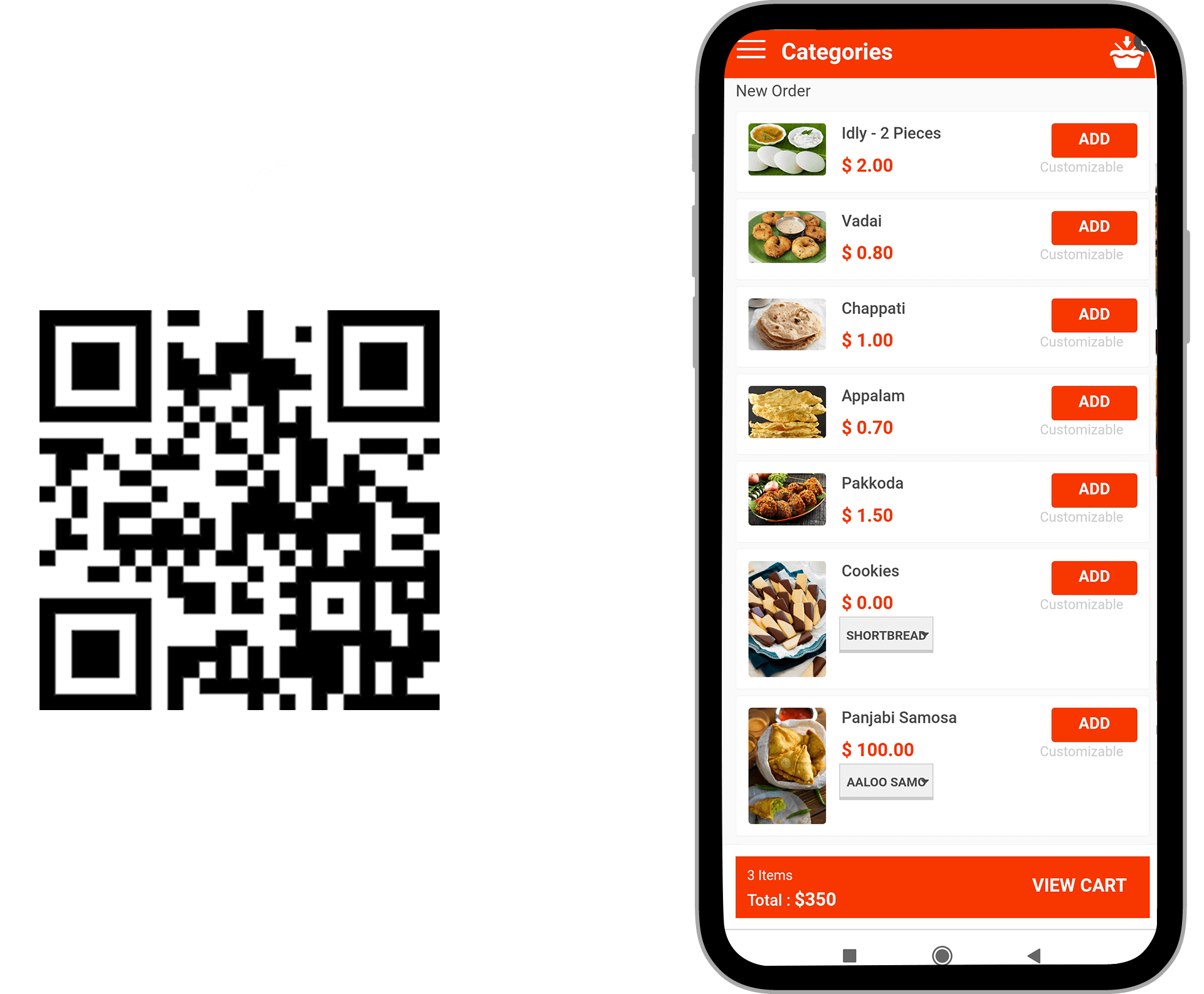 Digital menu QR code Ordering  Software App india Digital Menu